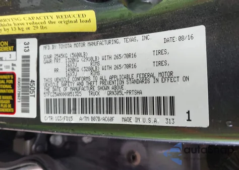 2017 Toyota Tacoma Trd Off Road из США, поврежденный, VIN 5TFCZ5ANXHX051325